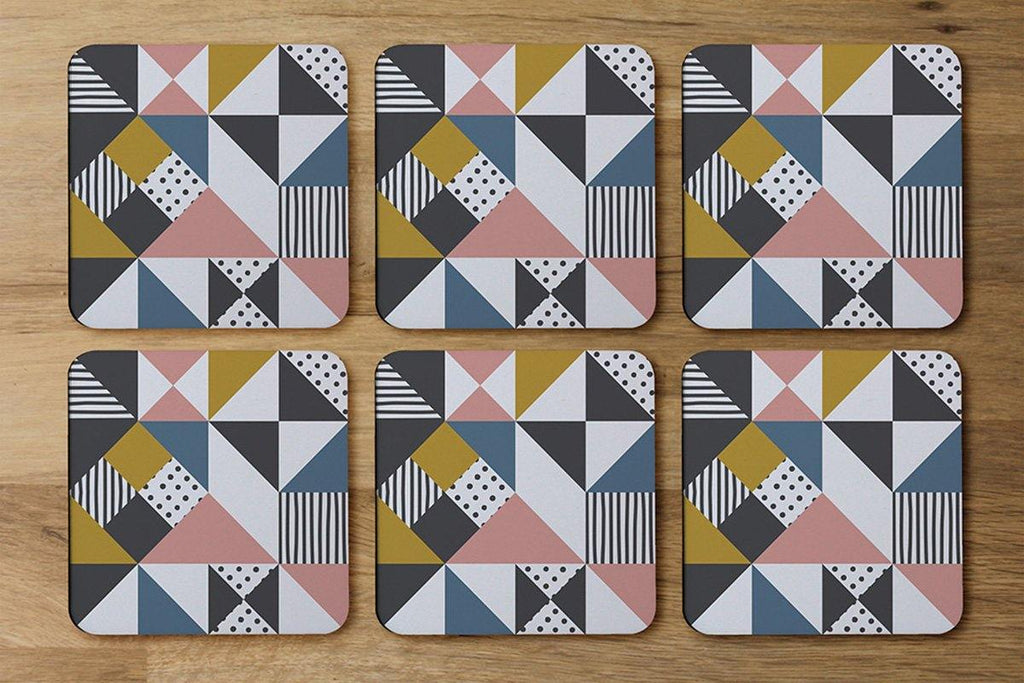 Coloured Geometric Pattern (Coaster) - Andrew Lee Home and Living