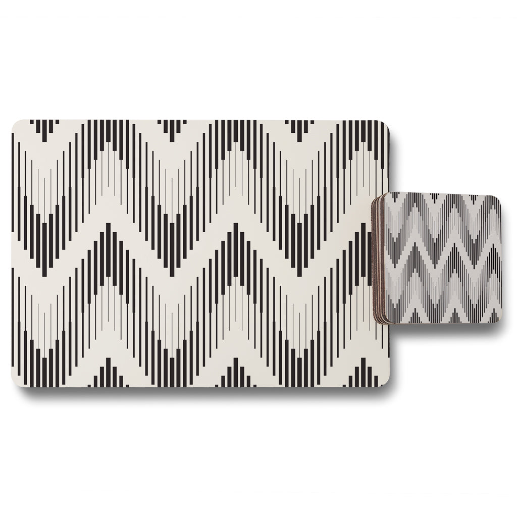 New Product Geometric Zig Zag (Placemat & Coaster Set)  - Andrew Lee Home and Living