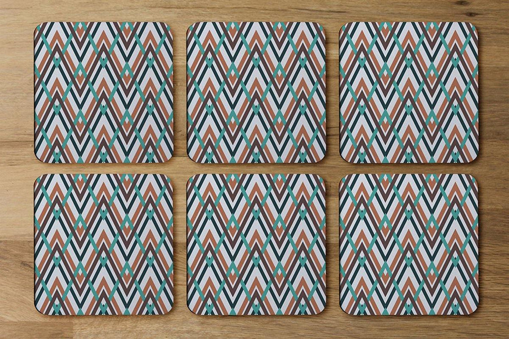 Coloured Geometric Zig Zag (Coaster) - Andrew Lee Home and Living