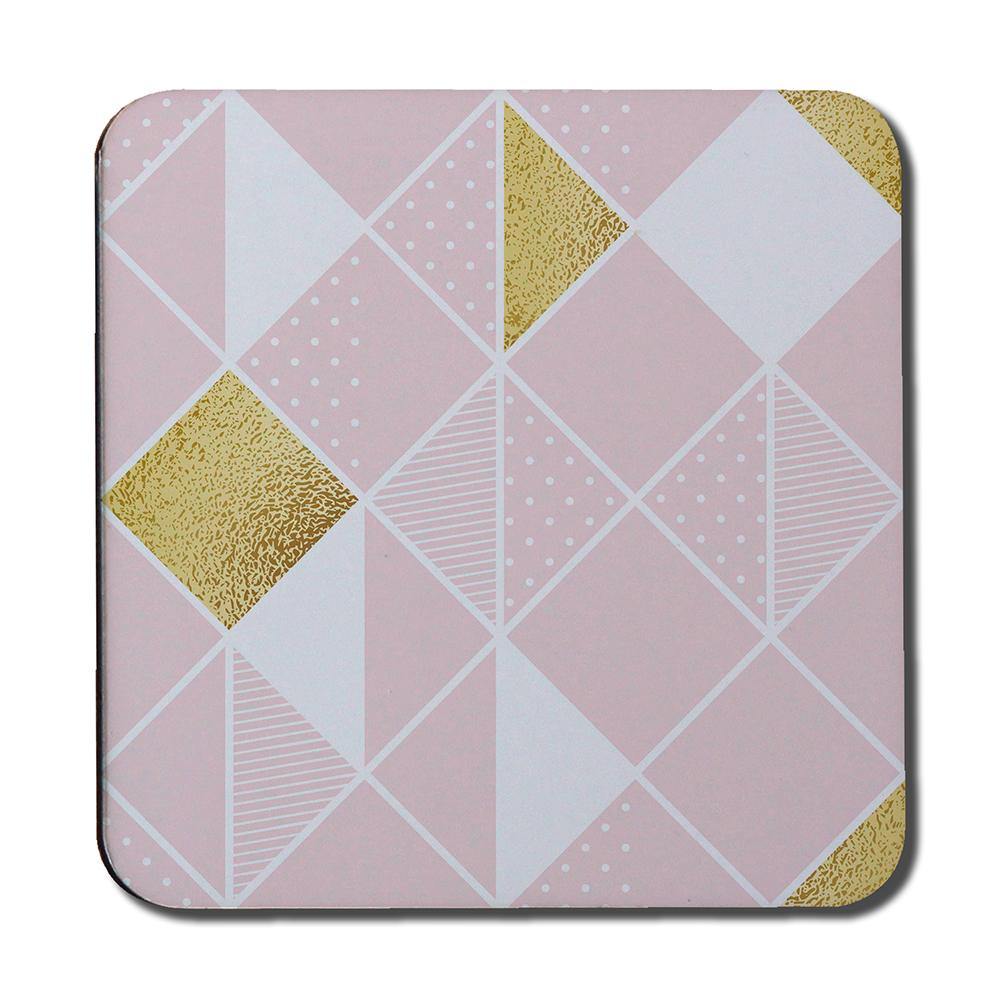 Pink & Gold Geometric (Coaster) - Andrew Lee Home and Living