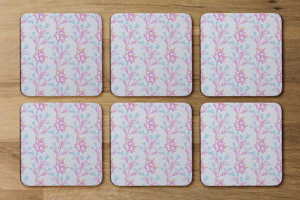 Pink & Blue Flower Design (Coaster) - Andrew Lee Home and Living