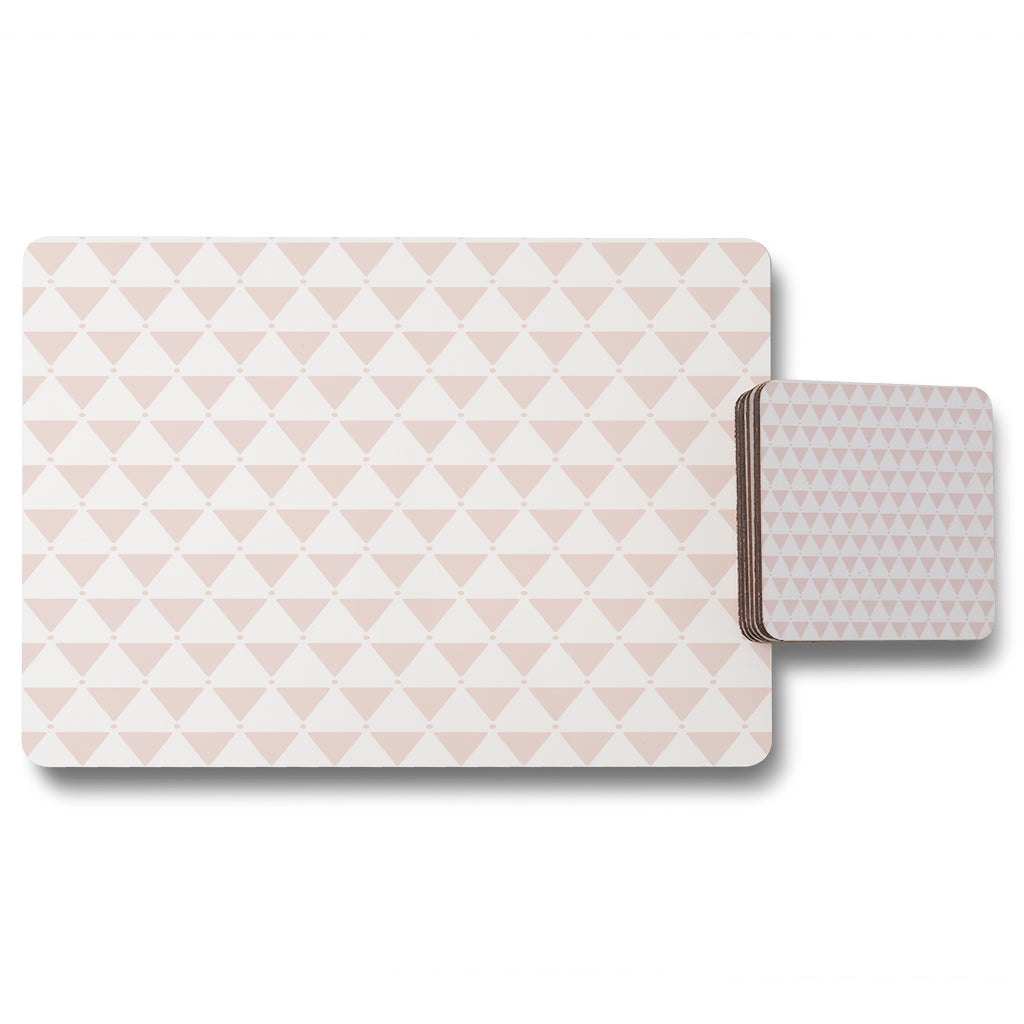 New Product Pink Triangles (Placemat & Coaster Set)  - Andrew Lee Home and Living