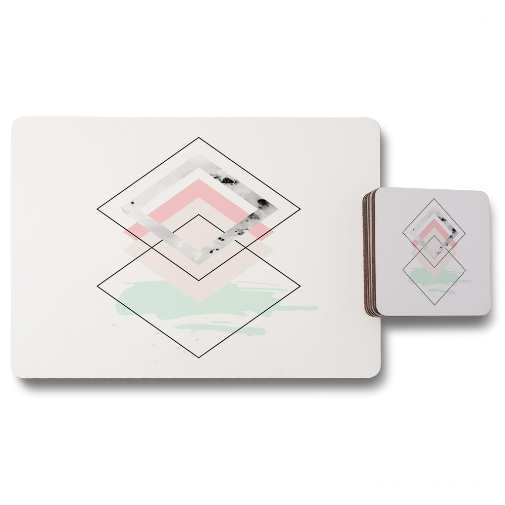 New Product Geometric Overlays (Placemat & Coaster Set)  - Andrew Lee Home and Living