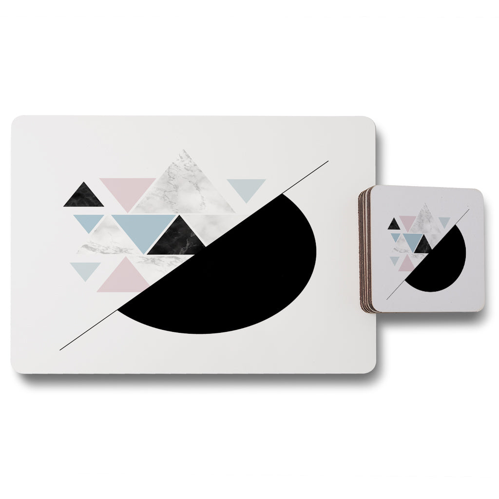 New Product Triangles & Semi Circle Pattern (Placemat & Coaster Set)  - Andrew Lee Home and Living