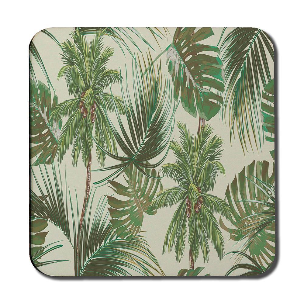 Tropical Leaves on Yellow (Coaster) - Andrew Lee Home and Living