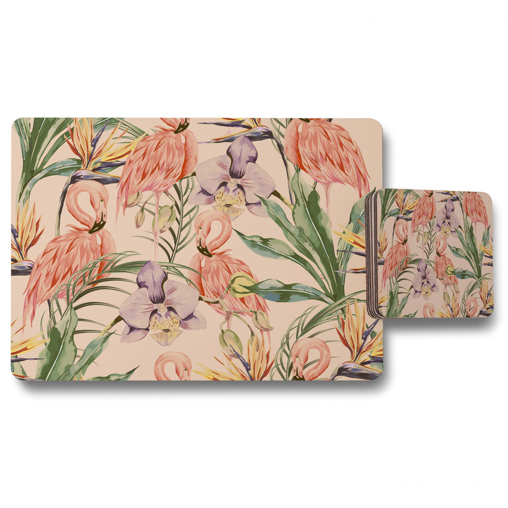 New Product Tropical Flamingo (Placemat & Coaster Set)  - Andrew Lee Home and Living