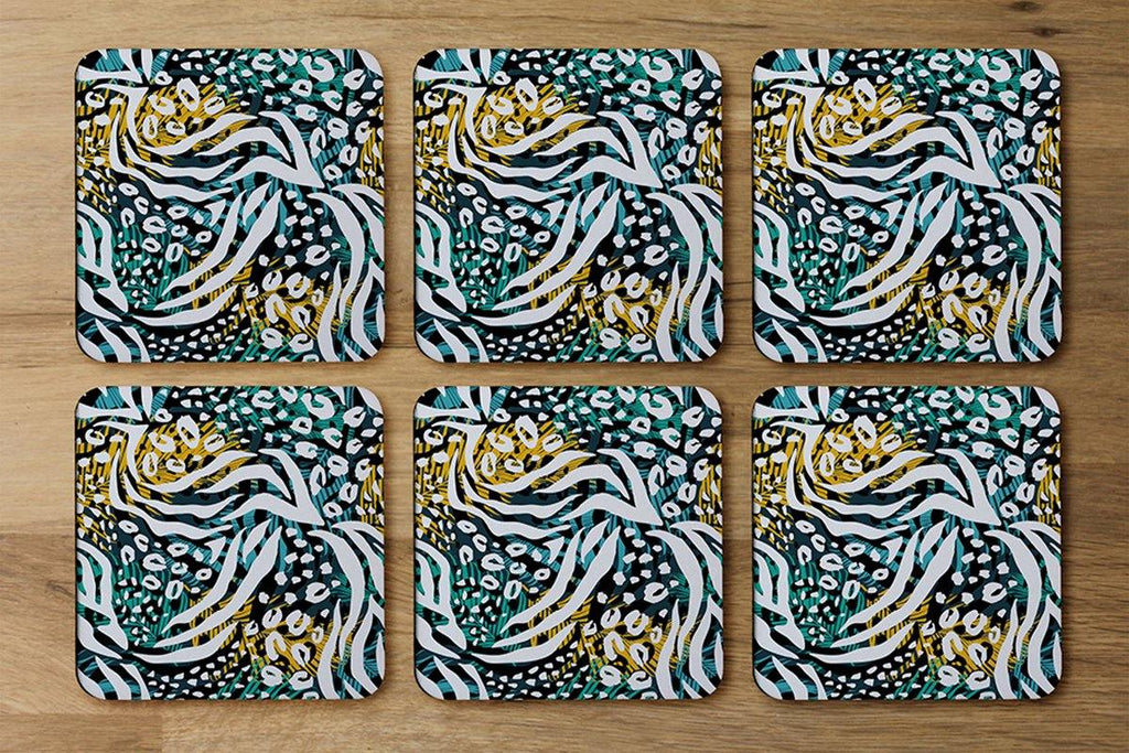 Tropical Leaves & Animal Print (Coaster) - Andrew Lee Home and Living