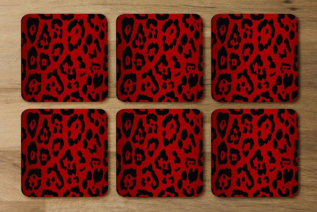 Red Leopard Print (Coaster) - Andrew Lee Home and Living
