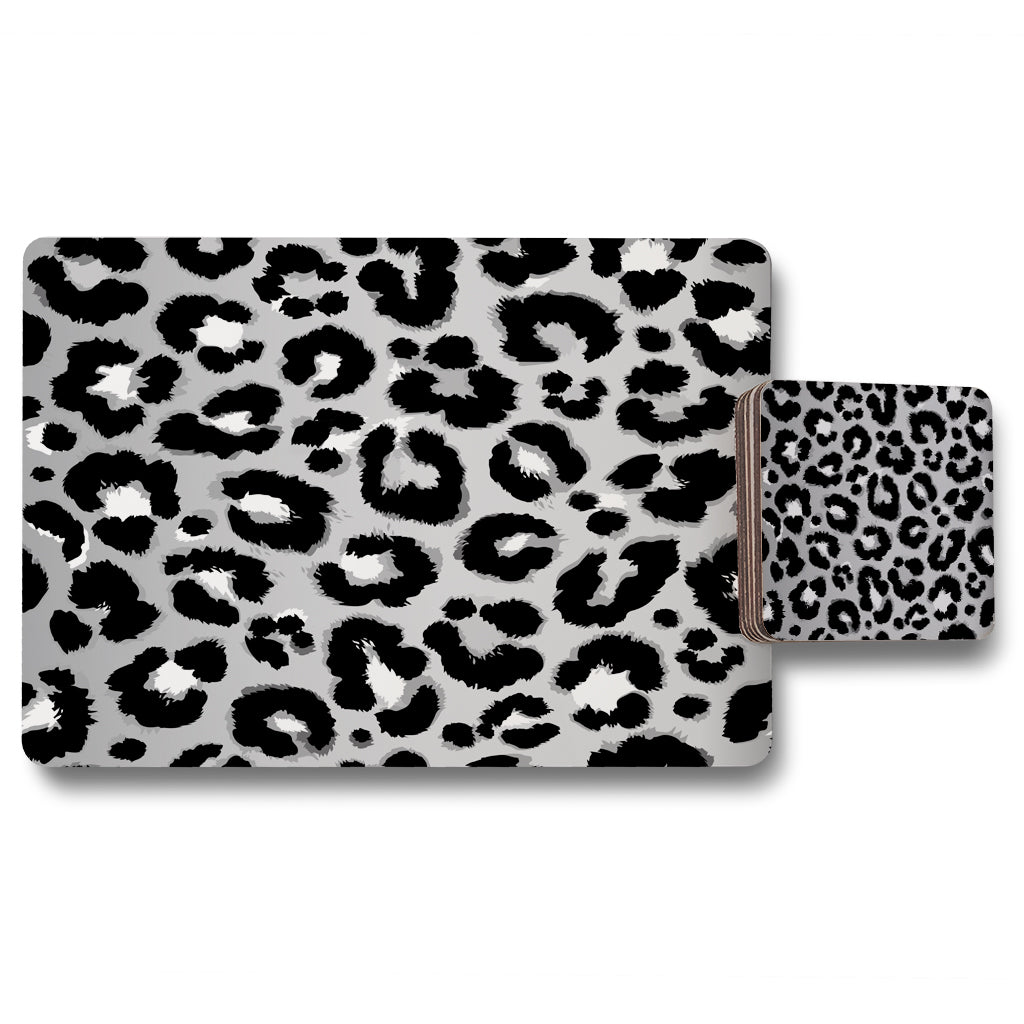 New Product Silver Leopard Print (Placemat & Coaster Set)  - Andrew Lee Home and Living