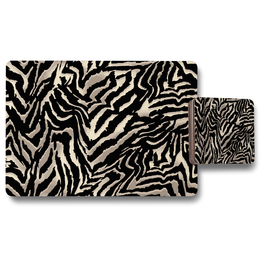 New Product Gold Zebra Print (Placemat & Coaster Set)  - Andrew Lee Home and Living