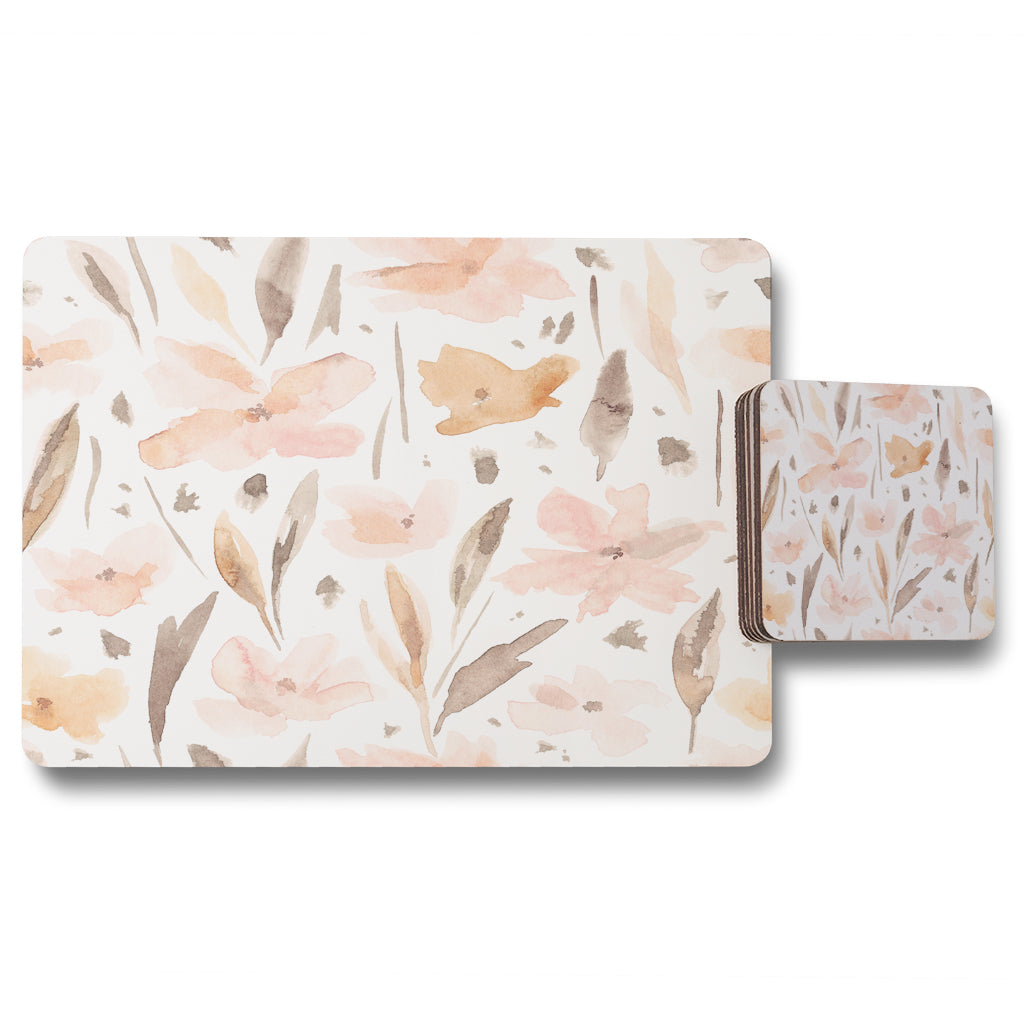 New Product Pink Watercolour (Placemat & Coaster Set)  - Andrew Lee Home and Living