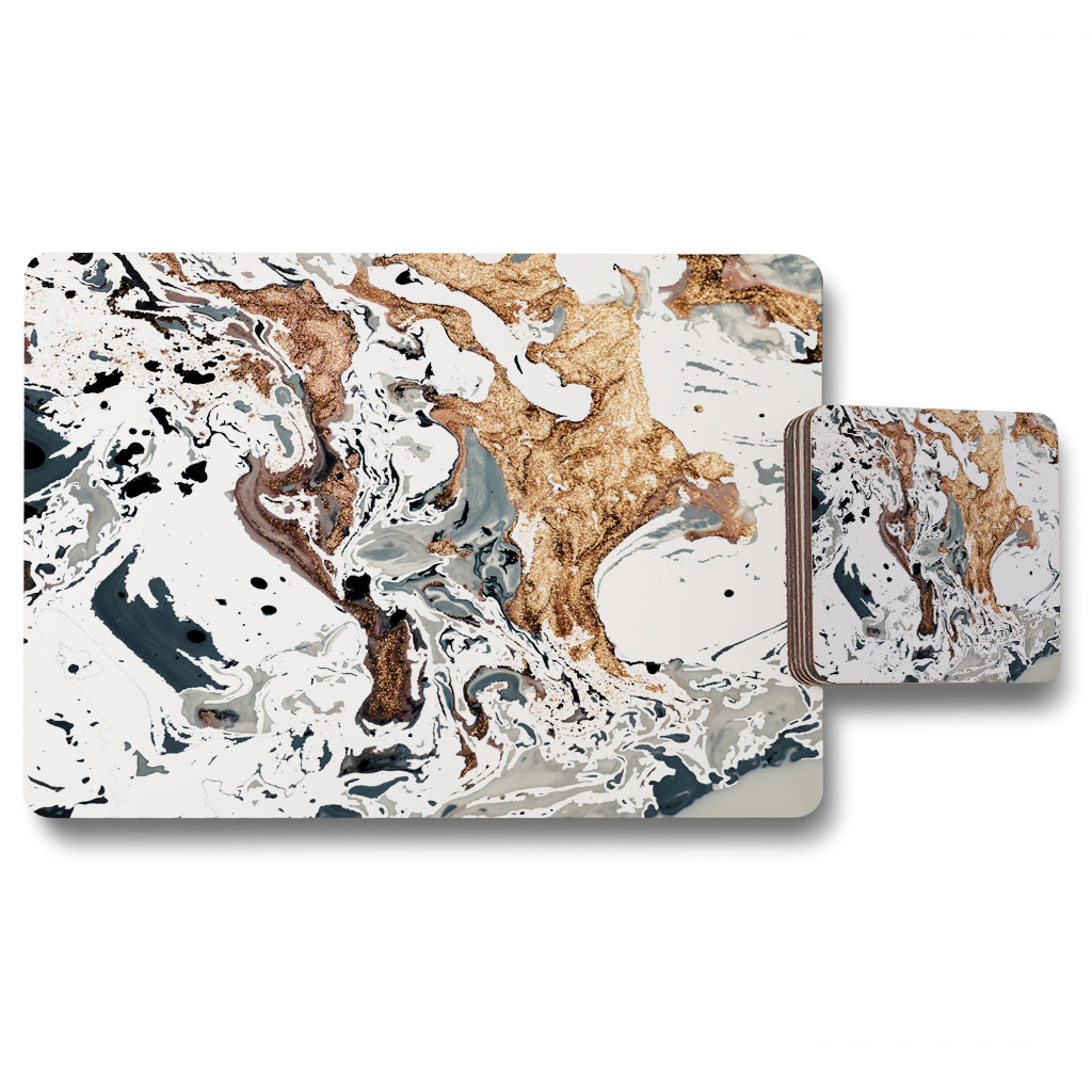 New Product Bronze Marble (Placemat & Coaster Set)  - Andrew Lee Home and Living