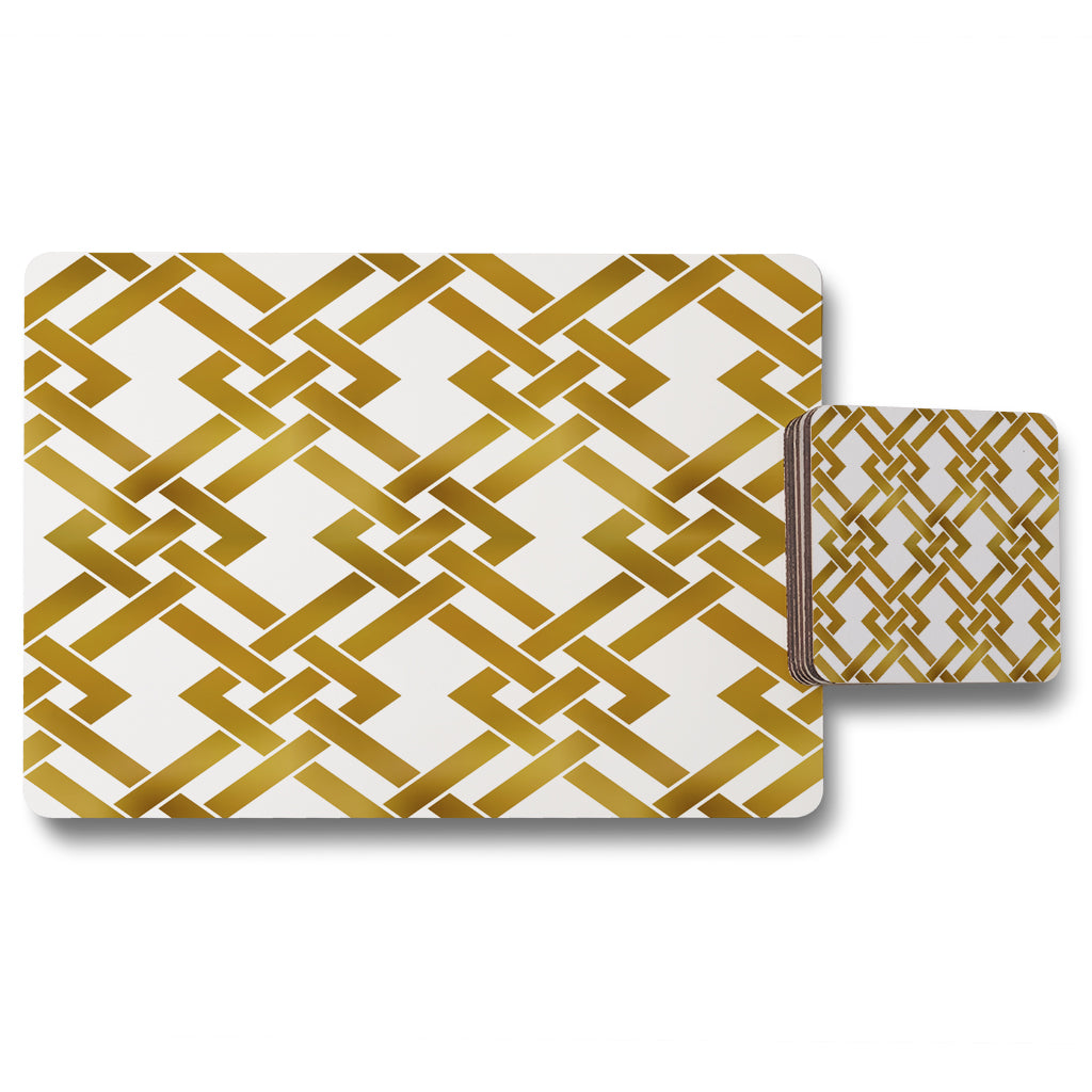 New Product Gold Geometric Chain (Placemat & Coaster Set)  - Andrew Lee Home and Living