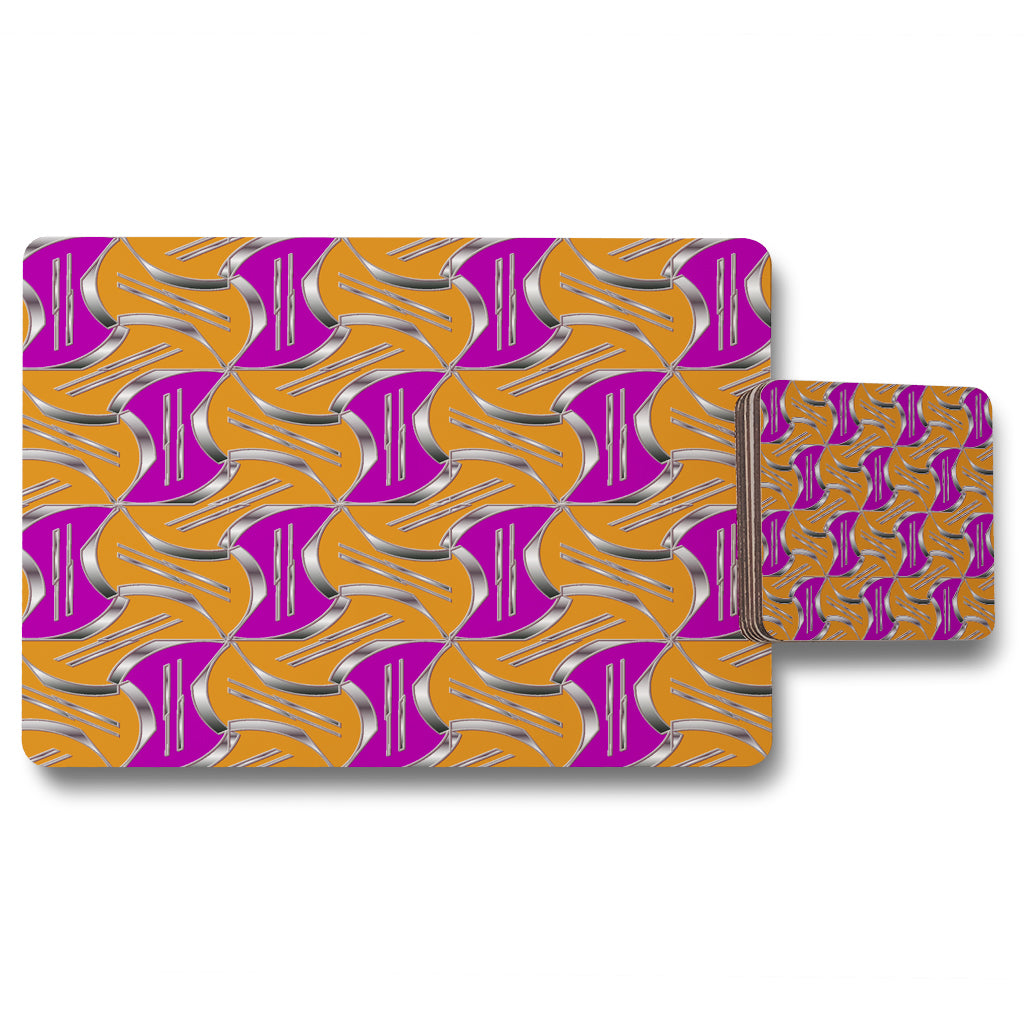 New Product Geo Metalic Shapes (Placemat & Coaster Set)  - Andrew Lee Home and Living