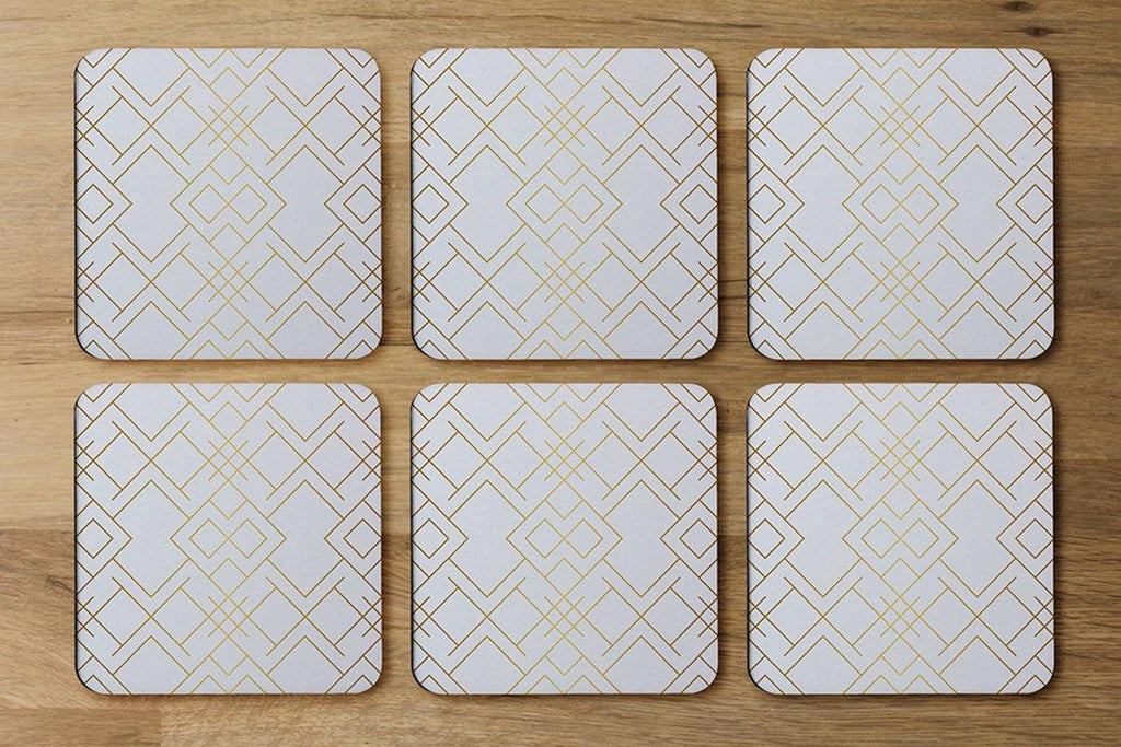 Golden Geo Pattern (Coaster) - Andrew Lee Home and Living