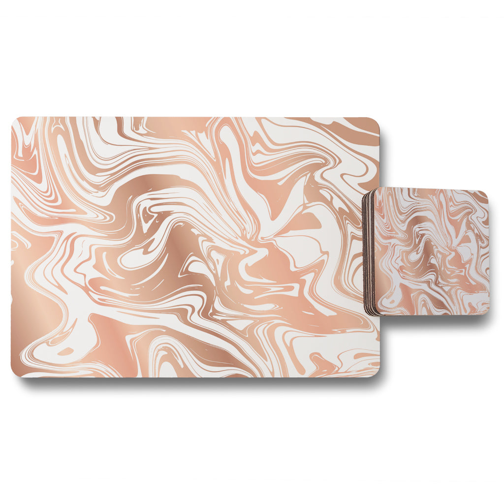 New Product Rose Gold Marble (Placemat & Coaster Set)  - Andrew Lee Home and Living