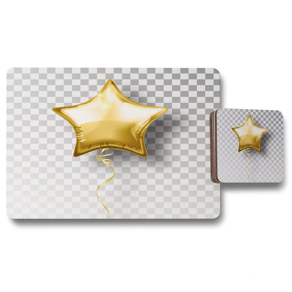 New Product Golden Star Balloon (Placemat & Coaster Set)  - Andrew Lee Home and Living