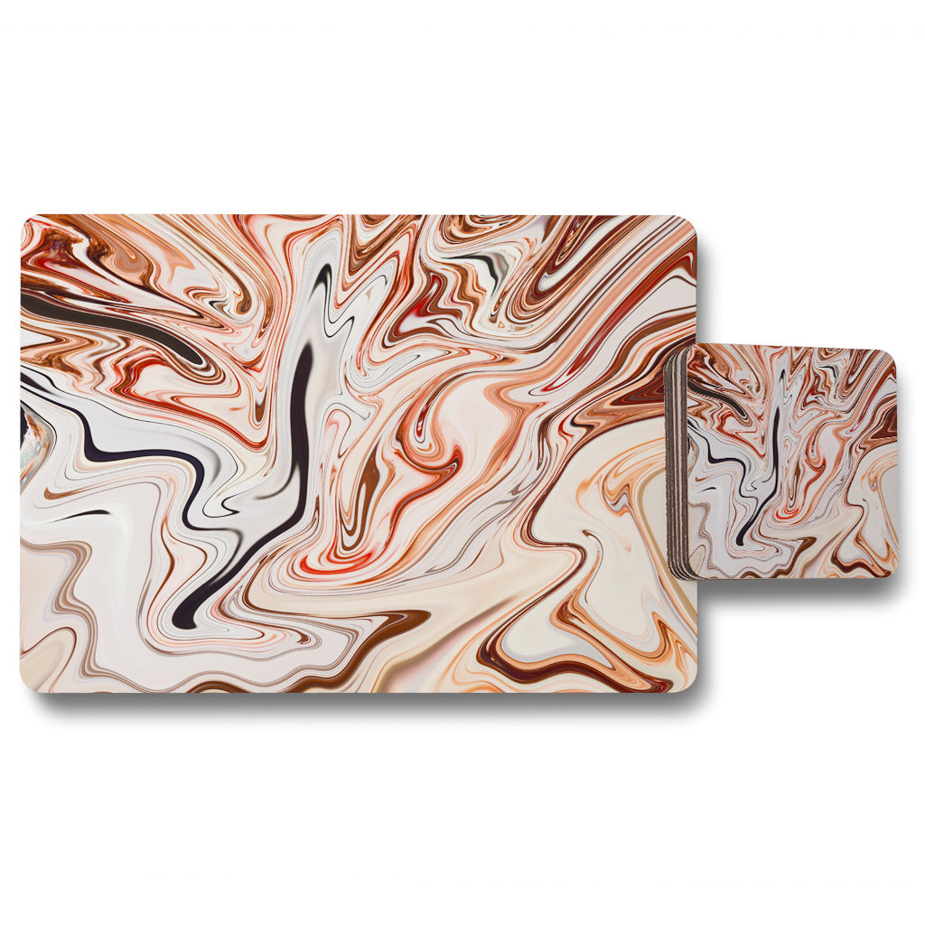 New Product Pink Rippled Marble (Placemat & Coaster Set)  - Andrew Lee Home and Living