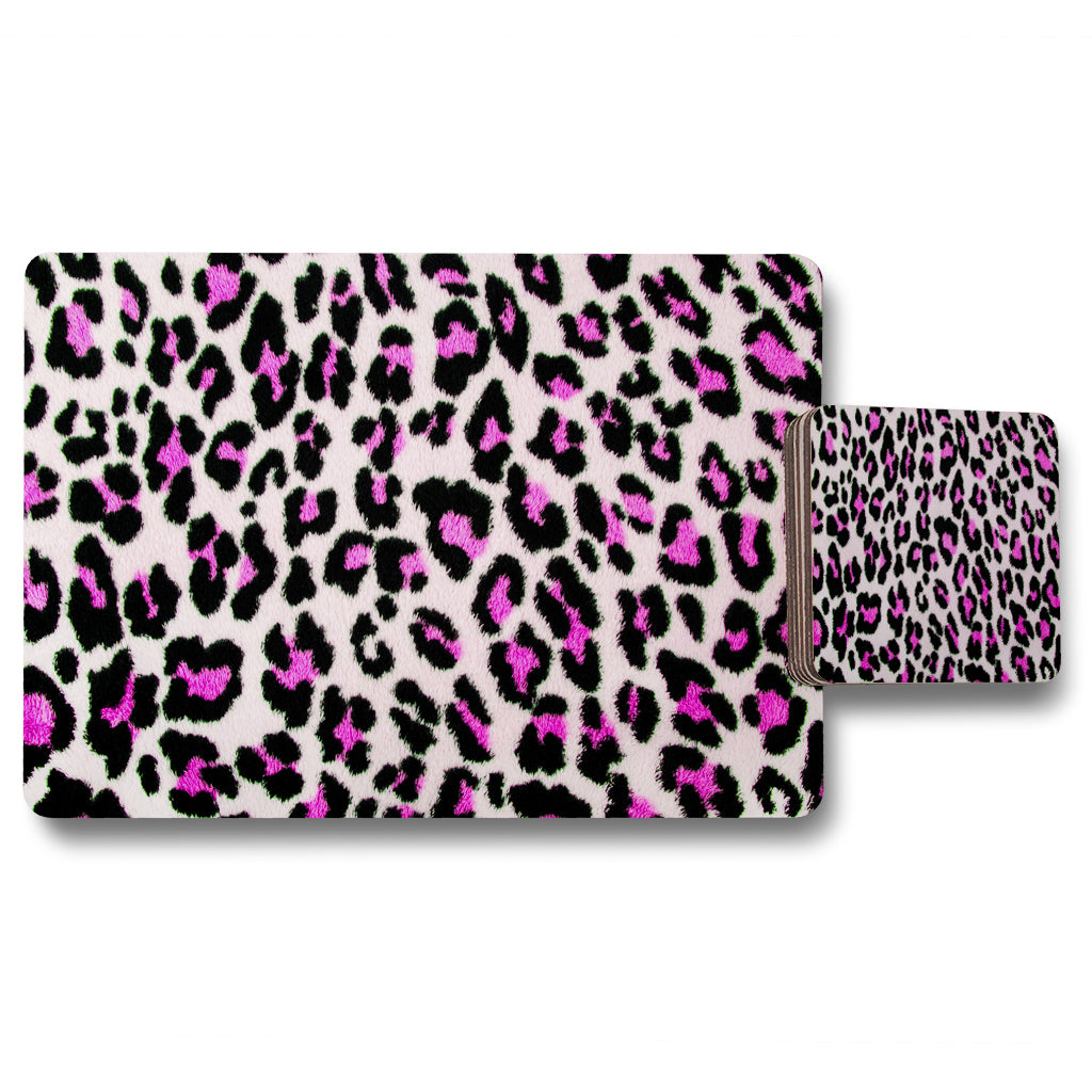 New Product Pink Fluffy Leopard (Placemat & Coaster Set)  - Andrew Lee Home and Living