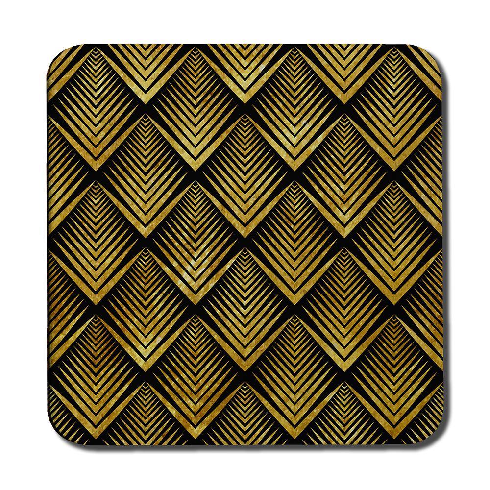 Golden Geometric Flower Pattern (Coaster) - Andrew Lee Home and Living
