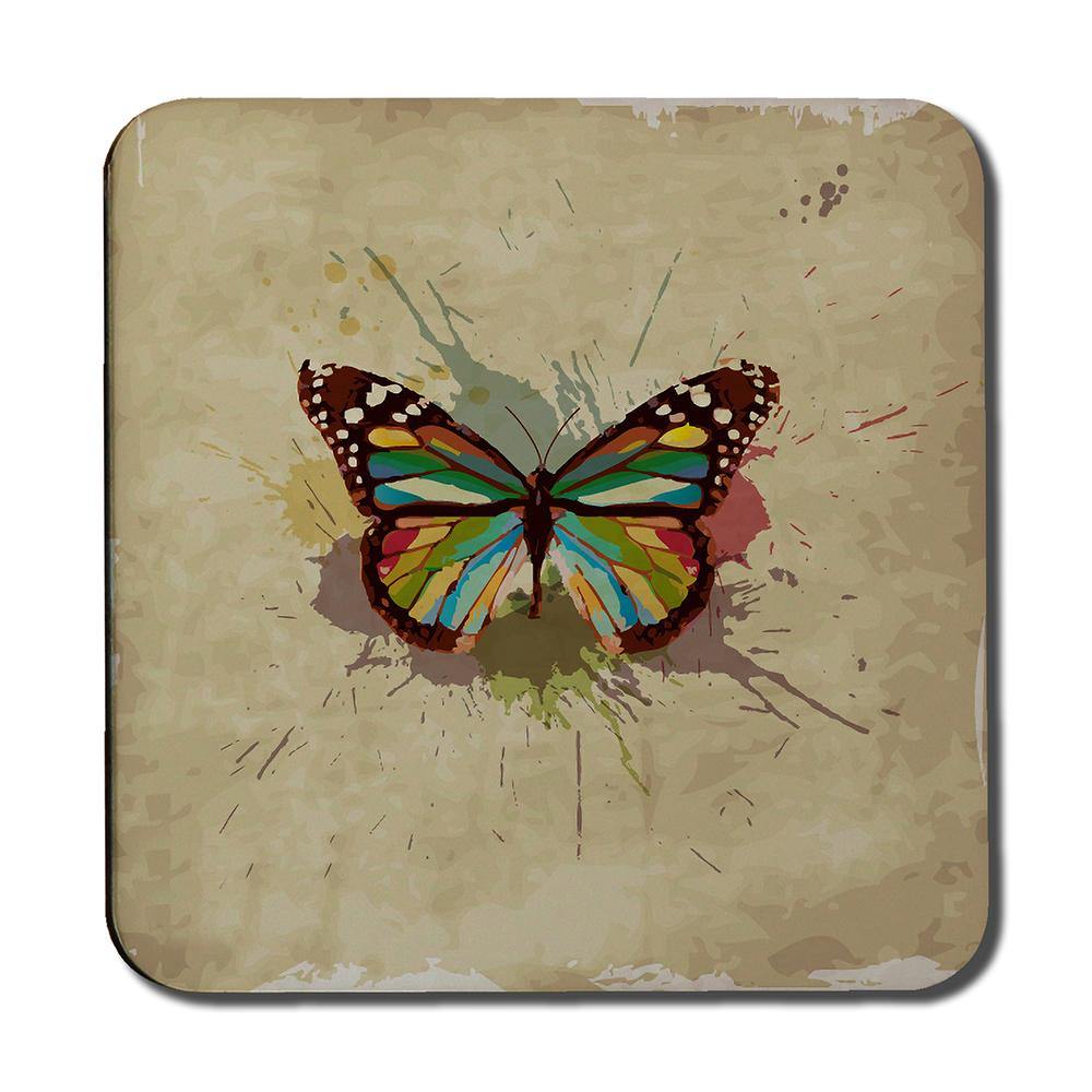 Butterfly & Paint Splats (Coaster) - Andrew Lee Home and Living