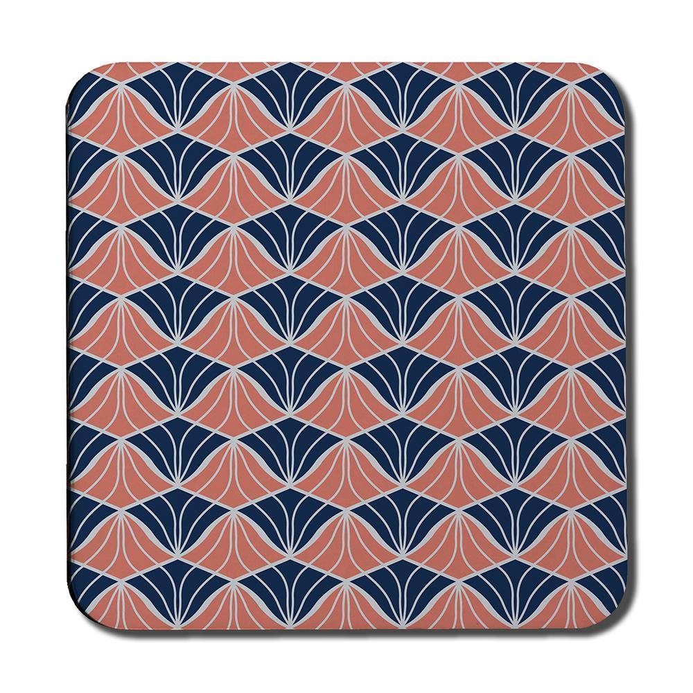 Navy & Pink Geometric Shells (Coaster) - Andrew Lee Home and Living