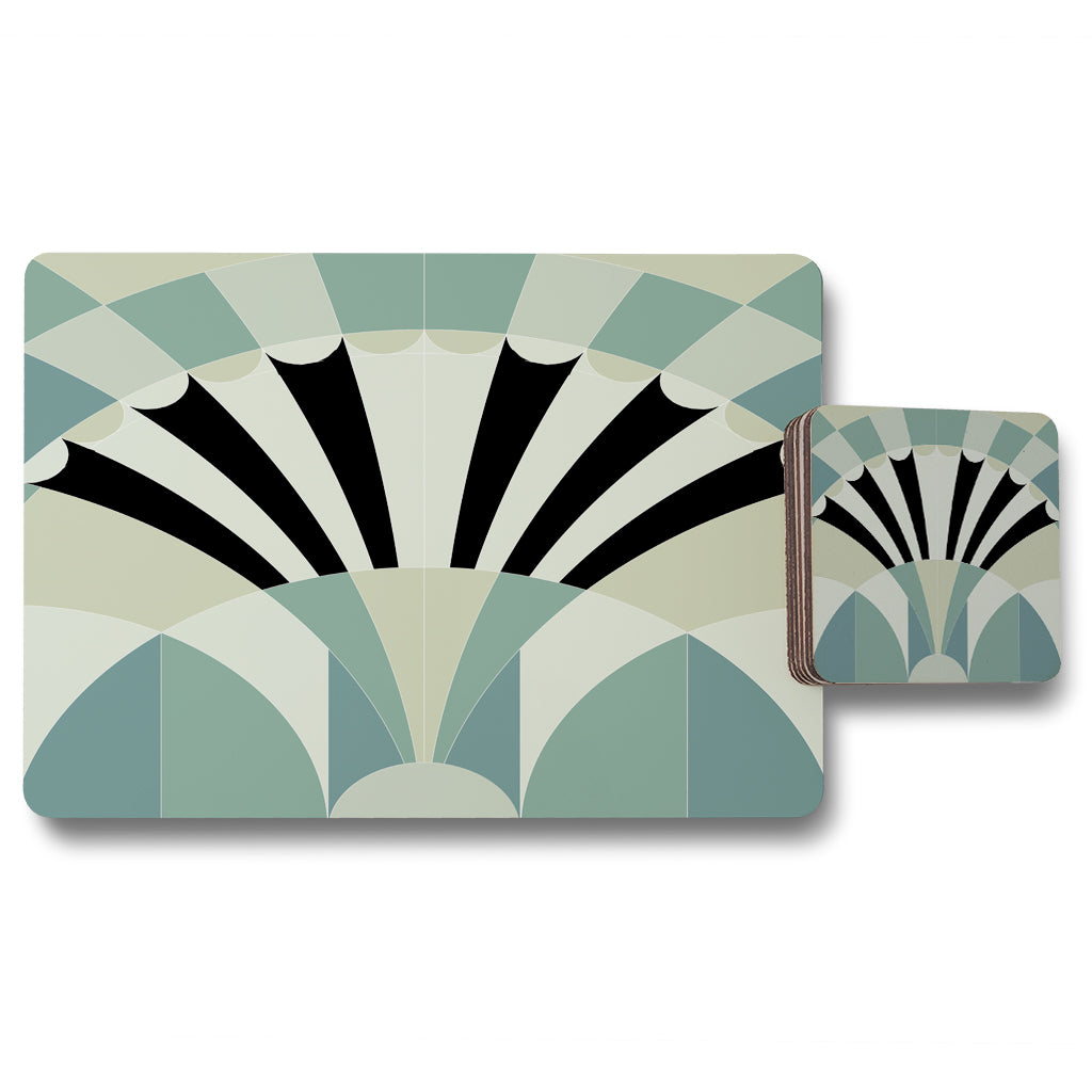 New Product Green Geo Arches (Placemat & Coaster Set)  - Andrew Lee Home and Living