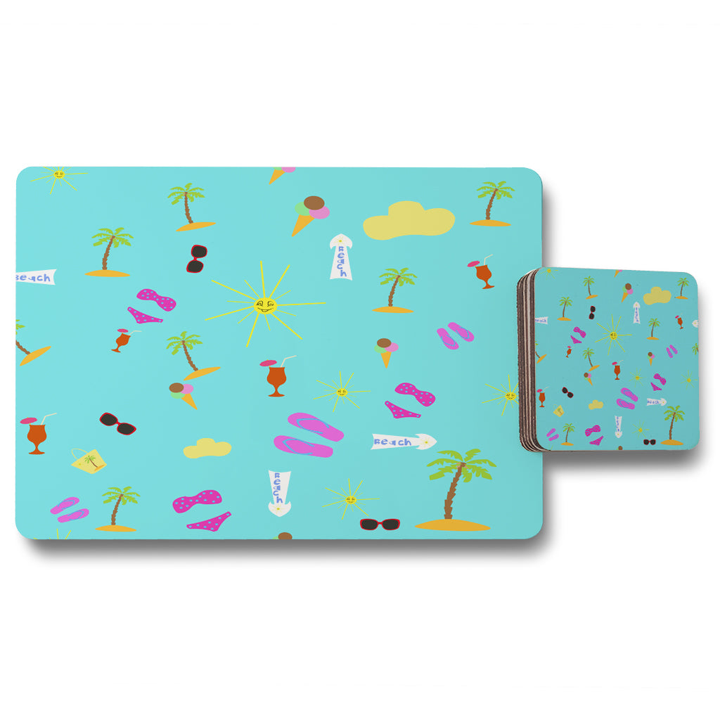 New Product Beach Cartoons (Placemat & Coaster Set)  - Andrew Lee Home and Living
