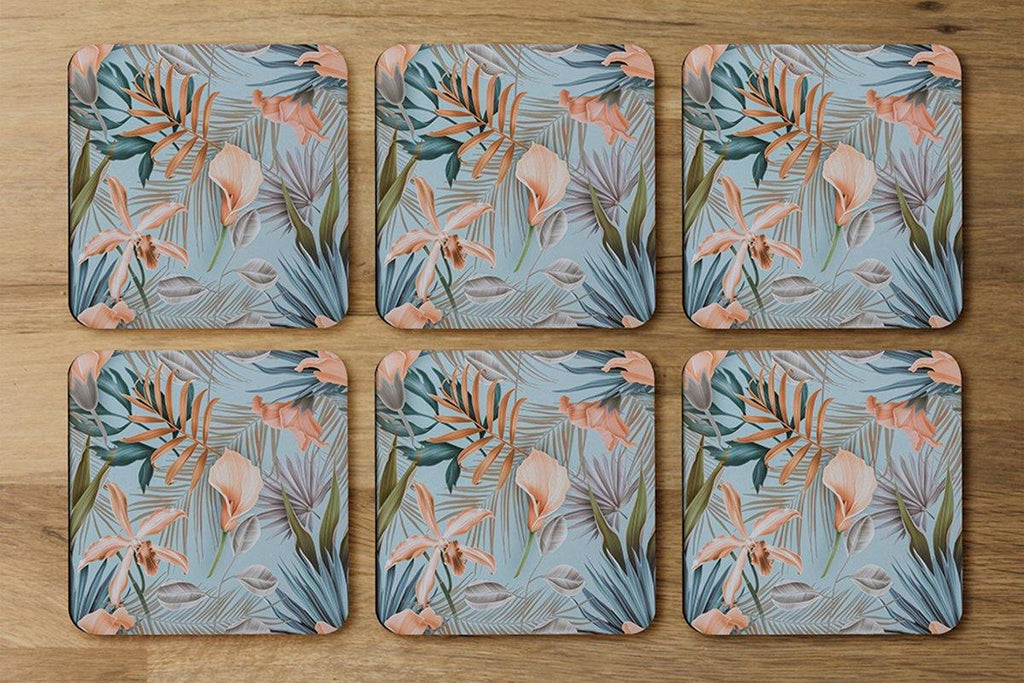 Pink Tropical Flowers (Coaster) - Andrew Lee Home and Living