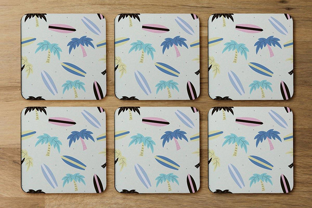 Surf Boards & Palm Trees (Coaster) - Andrew Lee Home and Living