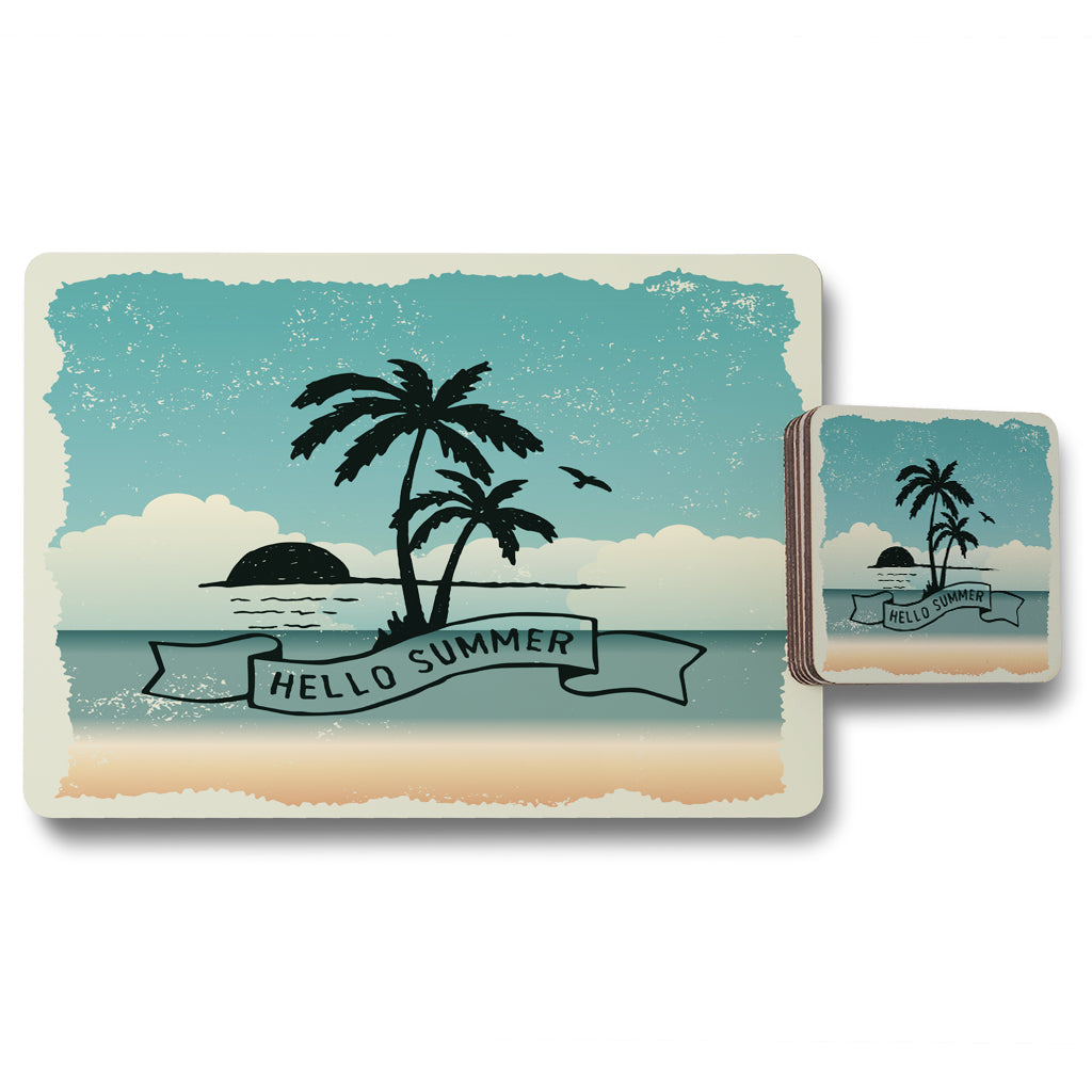 New Product Hello Summer (Placemat & Coaster Set)  - Andrew Lee Home and Living