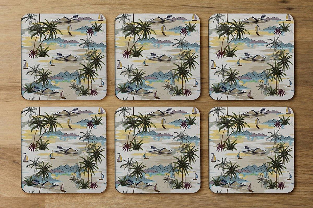 Palm & Sailboats (Coaster) - Andrew Lee Home and Living
