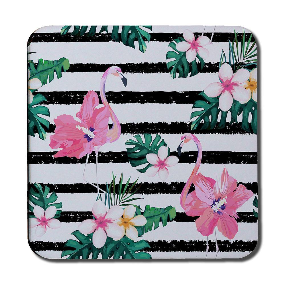 Floral Flamingos (Coaster) - Andrew Lee Home and Living