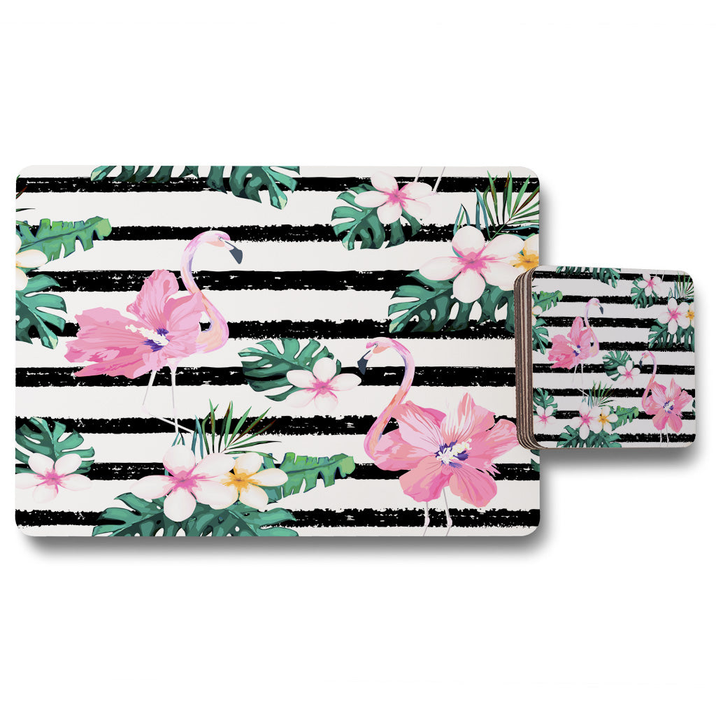 New Product Floral Flamingos (Placemat & Coaster Set)  - Andrew Lee Home and Living