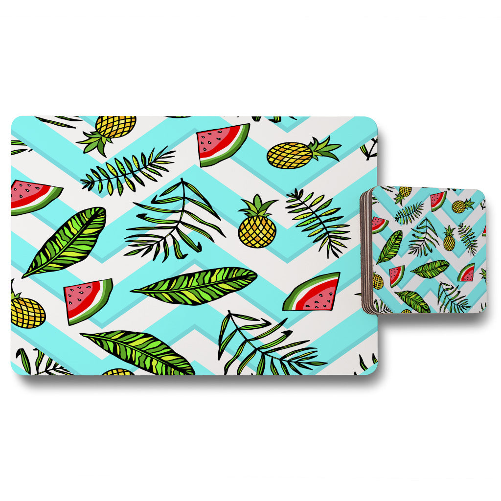 New Product Pineapple & Watermelon (Placemat & Coaster Set)  - Andrew Lee Home and Living