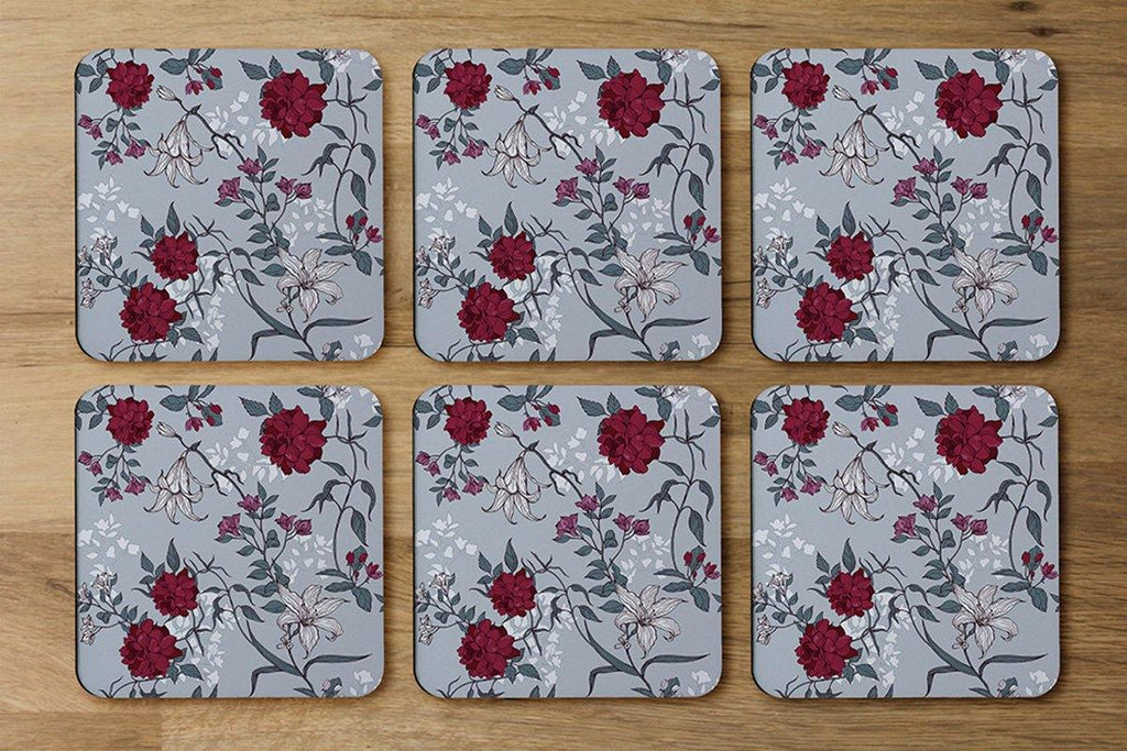 Red & White Winter Floral (Coaster) - Andrew Lee Home and Living
