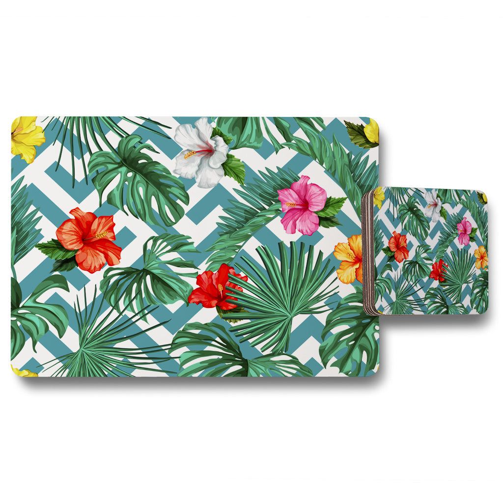 New Product Tropical Leaves & Geometrics (Placemat & Coaster Set)  - Andrew Lee Home and Living