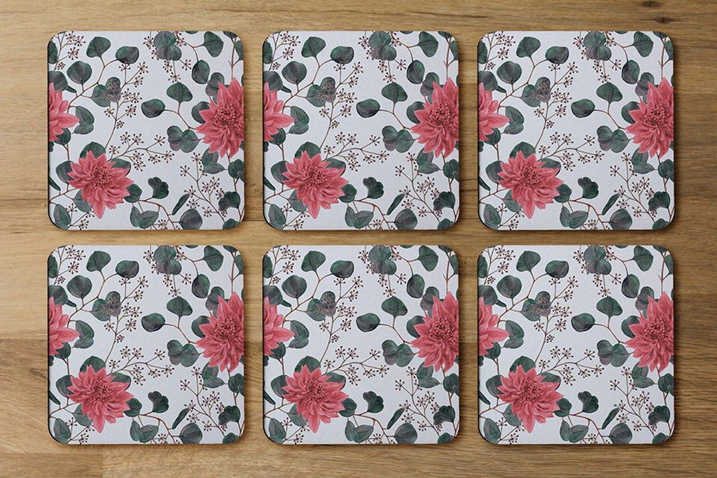 Red Flowers, Green Leaves (Coaster) - Andrew Lee Home and Living