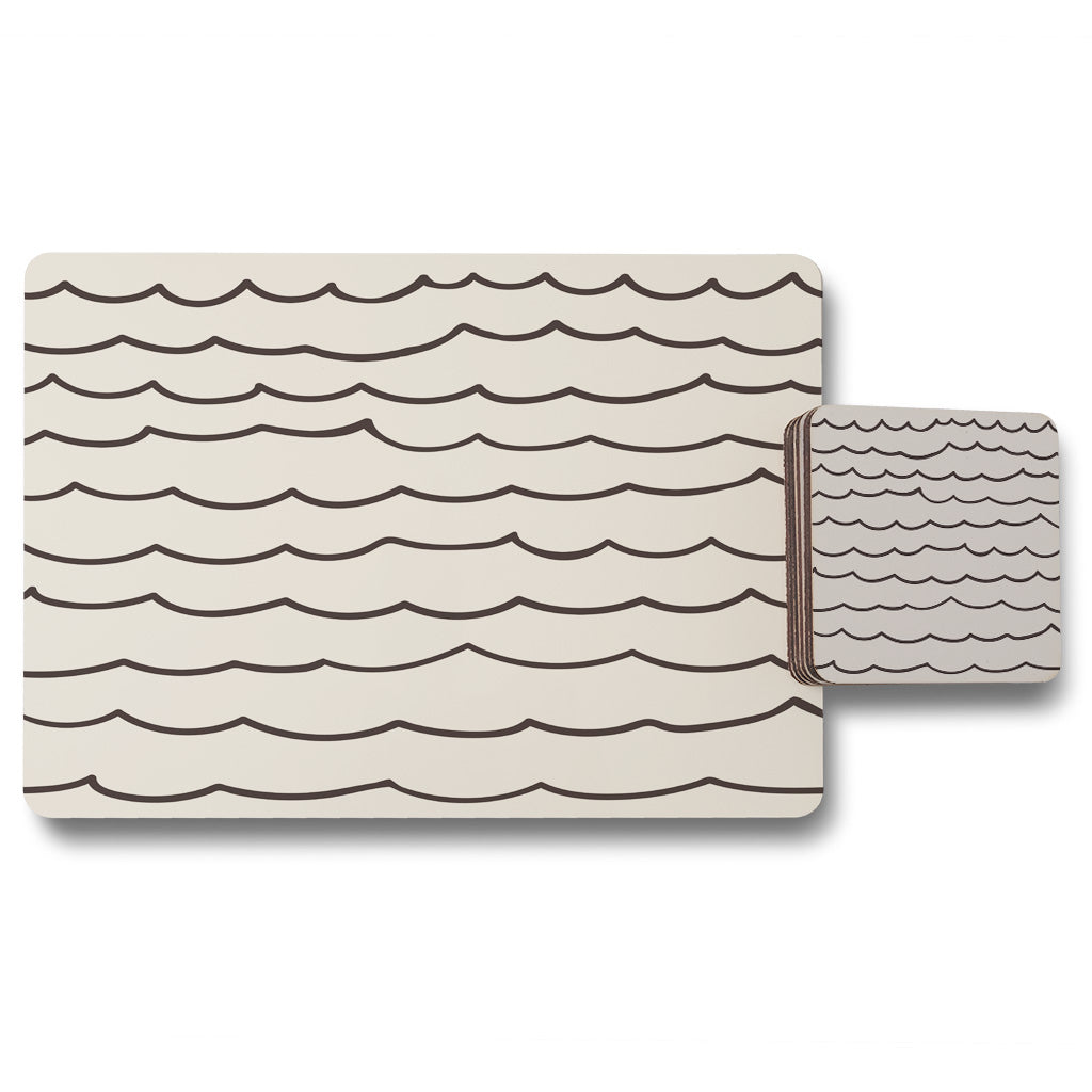 New Product Wave Lines (Placemat & Coaster Set)  - Andrew Lee Home and Living