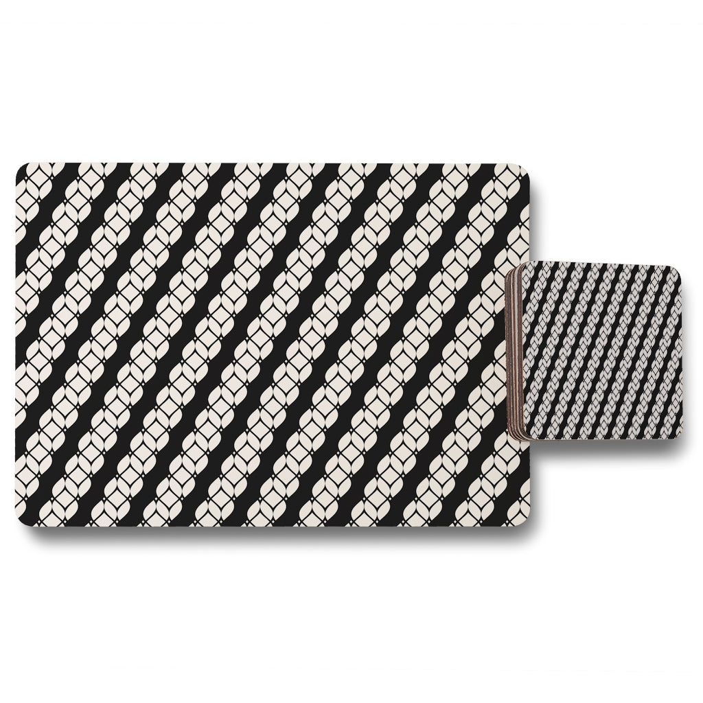 New Product Striped Rope Pattern (Placemat & Coaster Set)  - Andrew Lee Home and Living