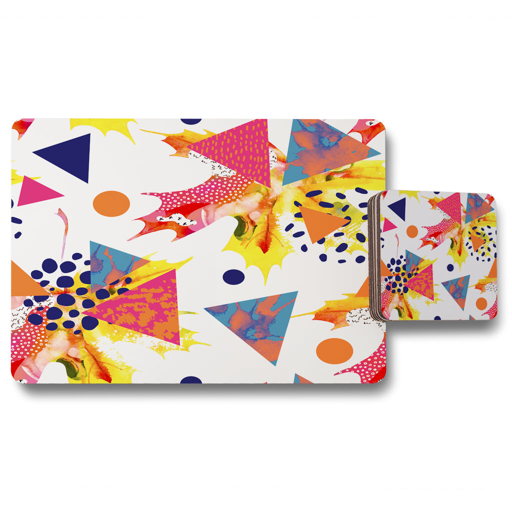 New Product Maple Leaves & Geometric Patterns (Placemat & Coaster Set)  - Andrew Lee Home and Living