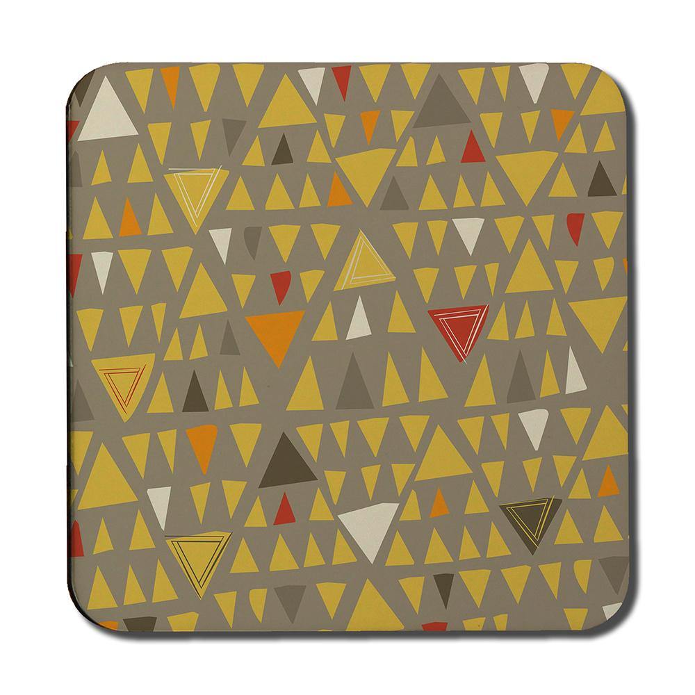 Yellow Geometric Triangles (Coaster) - Andrew Lee Home and Living