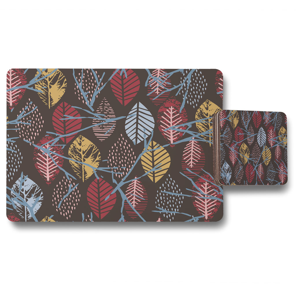 New Product Prints Of Autumn Leaves (Placemat & Coaster Set)  - Andrew Lee Home and Living