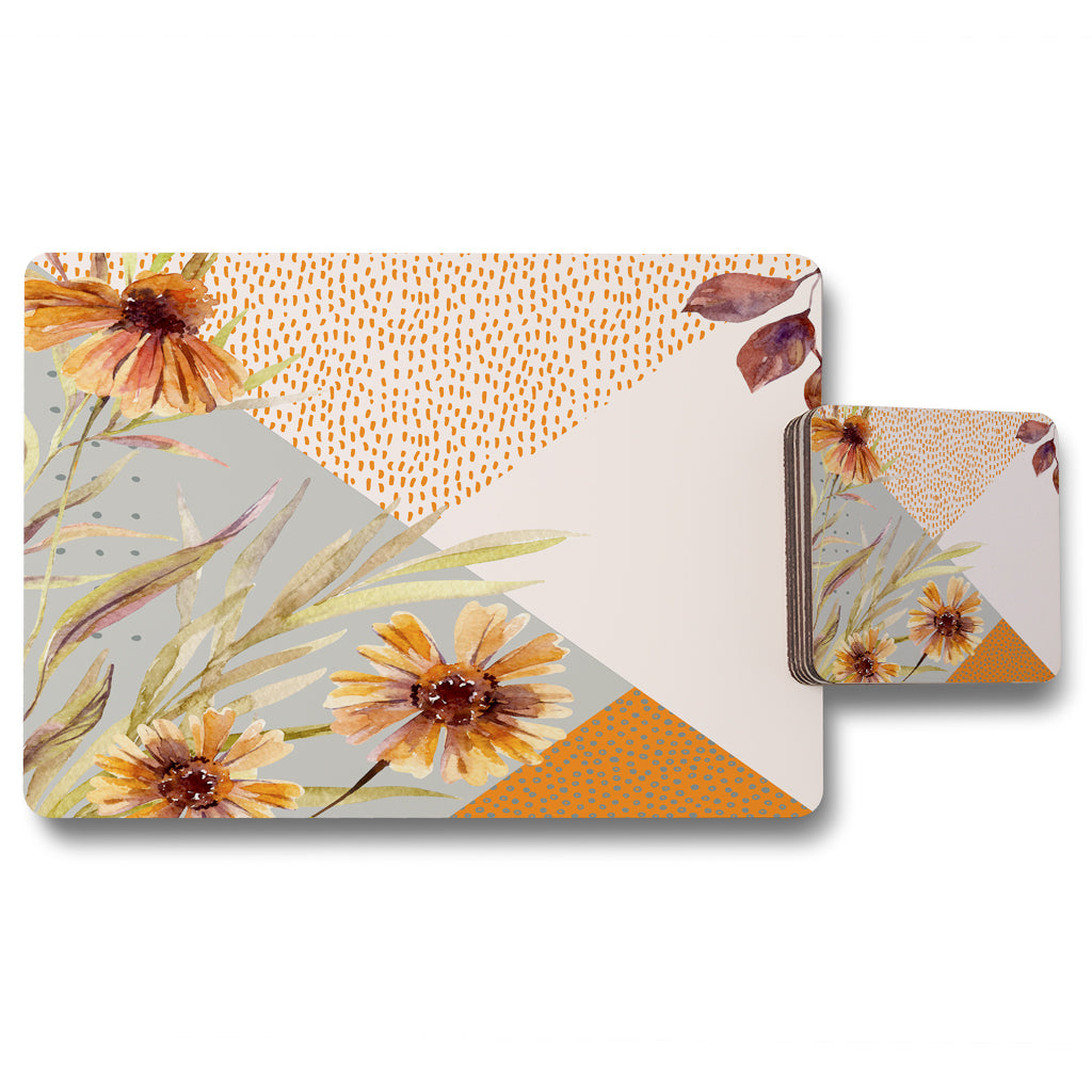 New Product Autumn Geometric Shapes and Flowers (Placemat & Coaster Set)  - Andrew Lee Home and Living