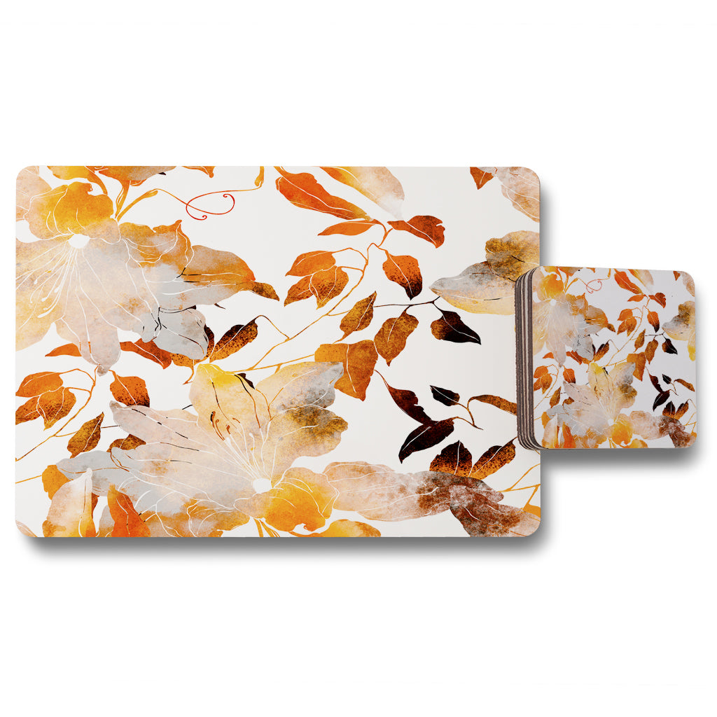 New Product Flowers in Autumn Colours (Placemat & Coaster Set)  - Andrew Lee Home and Living