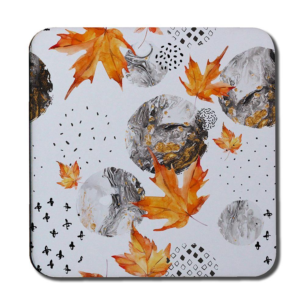 Maple Leaves & Marbled Circles (Coaster) - Andrew Lee Home and Living