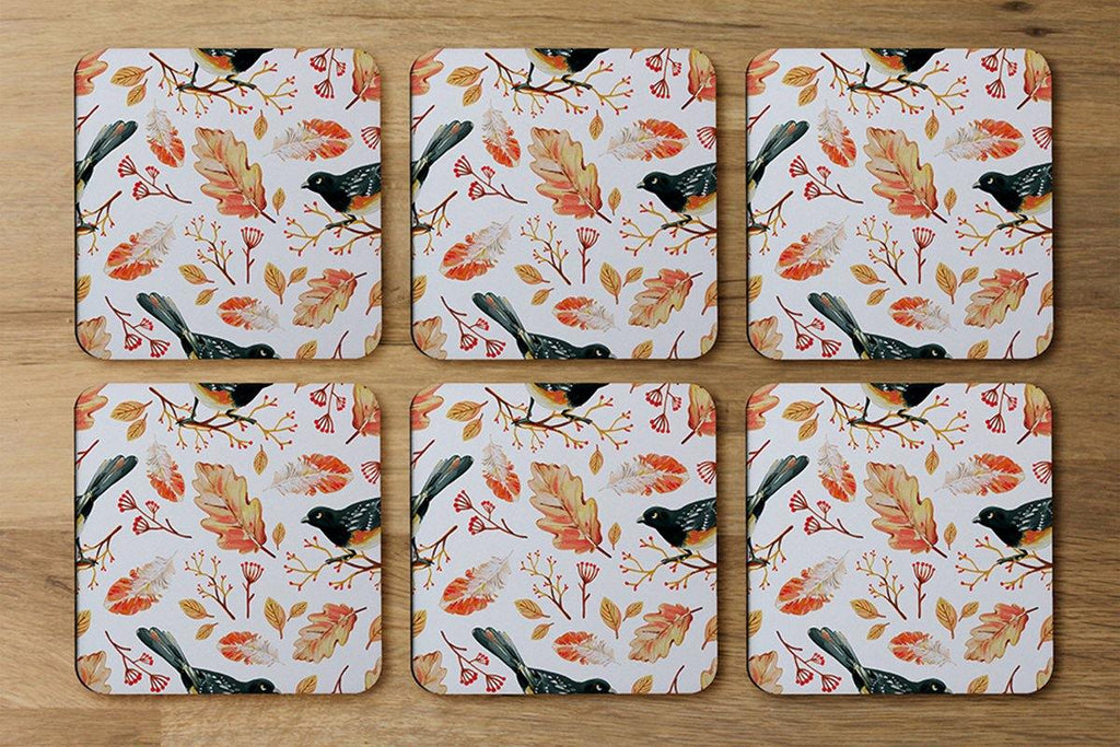 Birds & Leaves in Autumn (Coaster) - Andrew Lee Home and Living