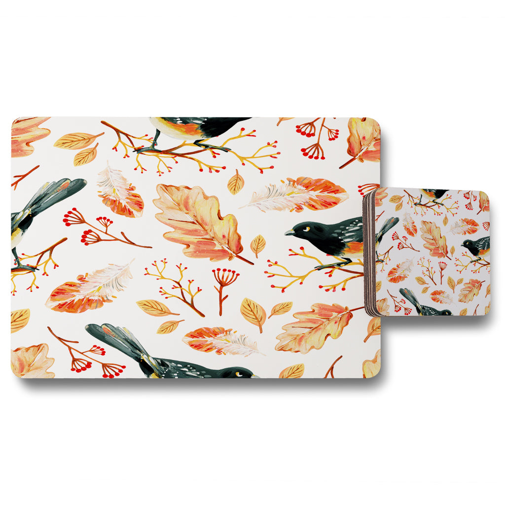 New Product Birds & Leaves in Autumn (Placemat & Coaster Set)  - Andrew Lee Home and Living