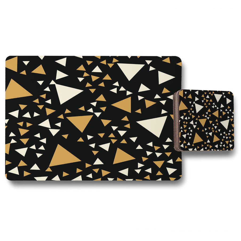 New Product Triangles on Black (Placemat & Coaster Set)  - Andrew Lee Home and Living