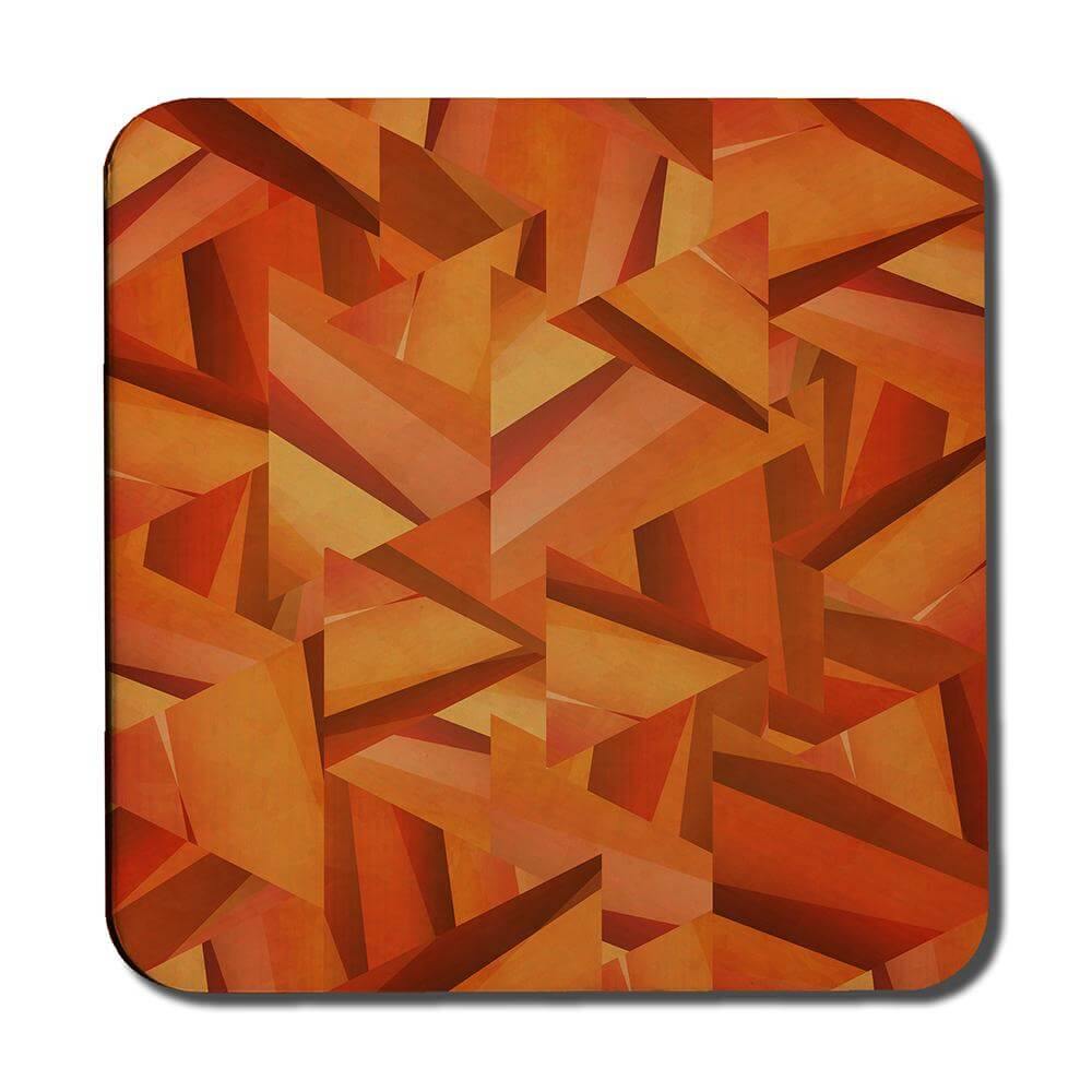 Autumn Coloured Geometric Triangle Patterns (Coaster) - Andrew Lee Home and Living
